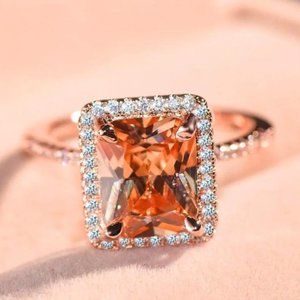 925/18K Rosegold Princess Cut NEWSTOCK 8